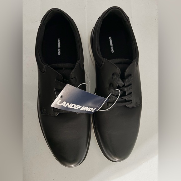 Lands' End Men’s Sport Oxford Shoes - Black/White. - Picture 10 of 11